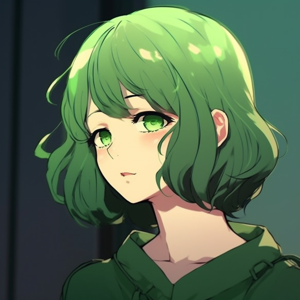 Renders Anime, green-haired girl anime character, png | PNGEgg