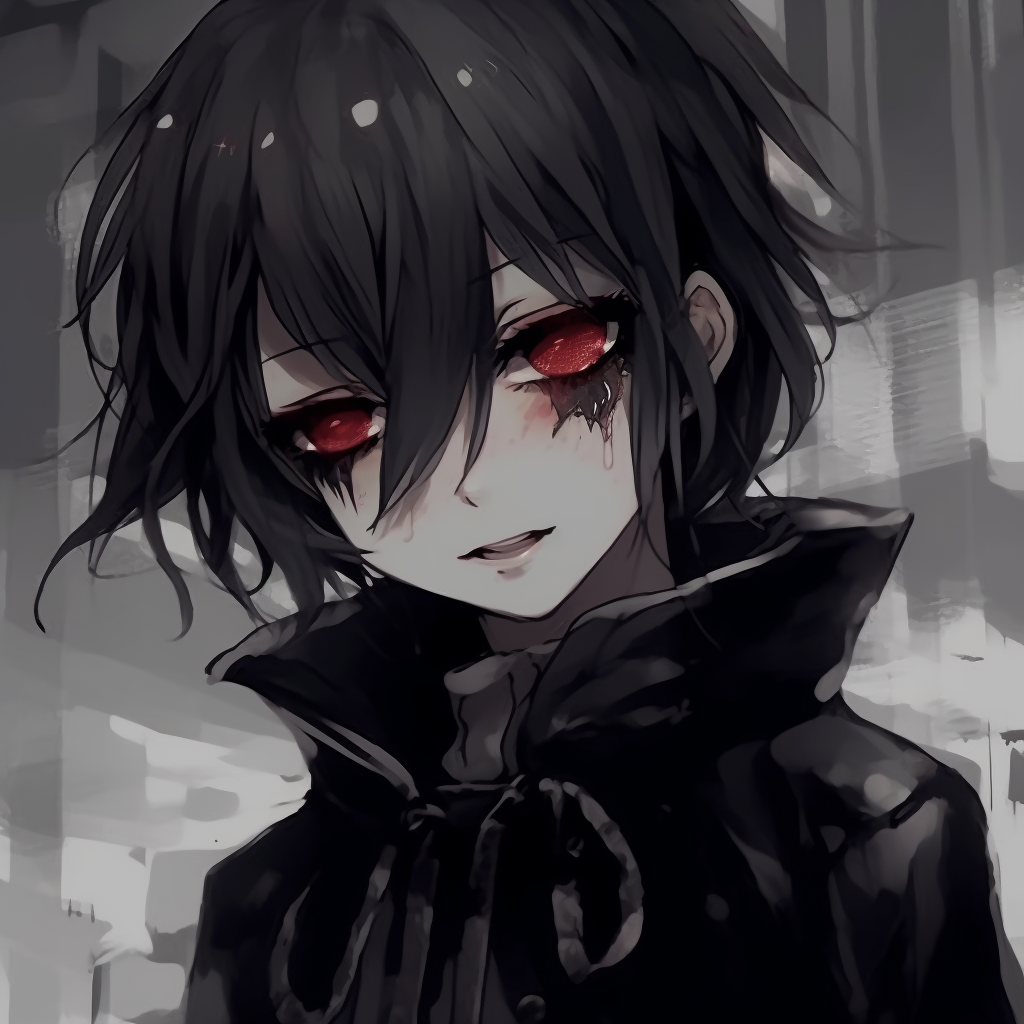 Anime Boy in Monochrome Gothic Outfit - ultimate gothic anime boy pfp ...