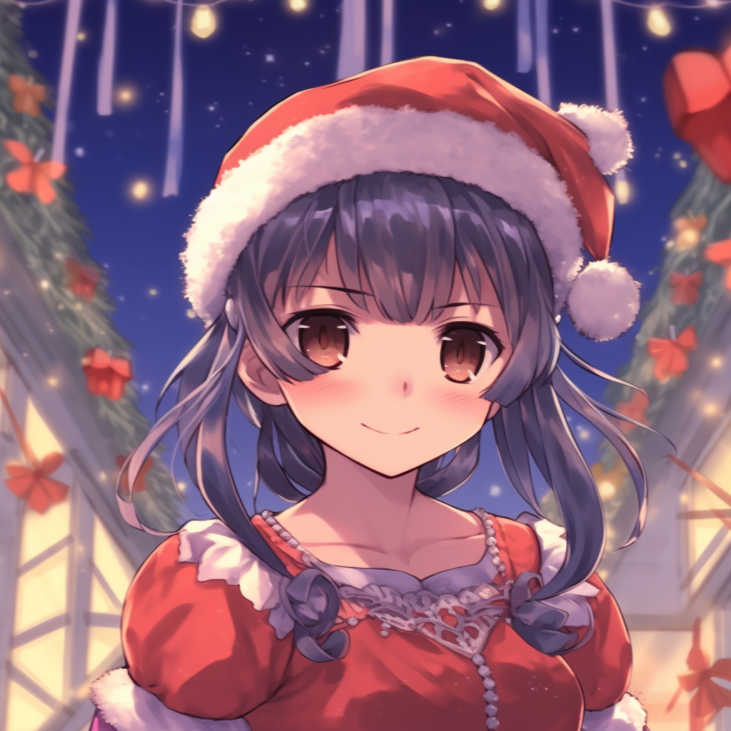 Premium AI Image | cute anime girl in Christmas digital art painting anime  art Graphics backgrounds anime charact