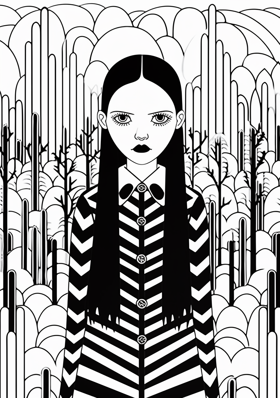 Pattern Filled Darkly Chic Wednesday Addams - Wallpaper - Image Chest ...