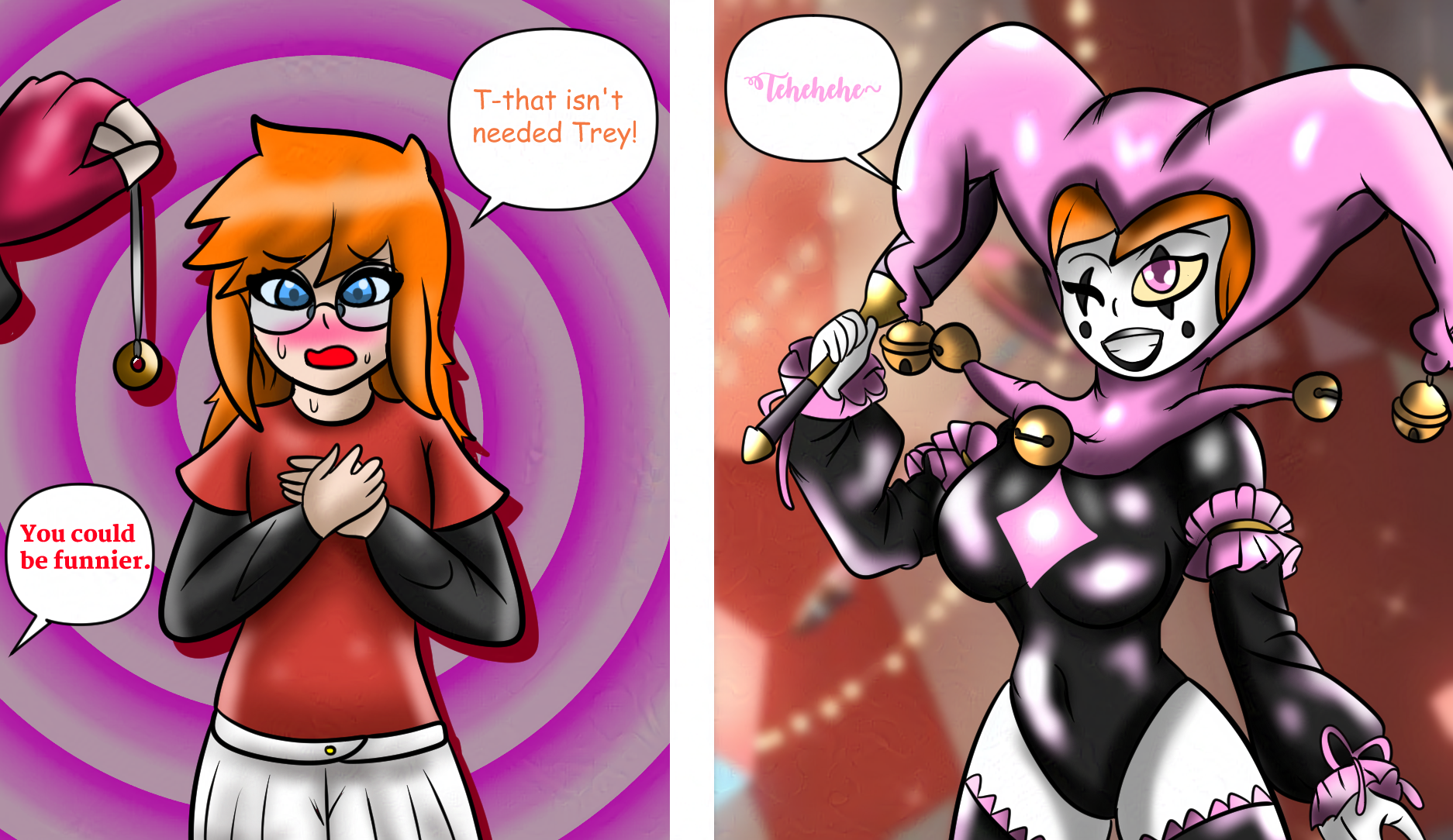 [Clown/Hypnosis] Pyra Jesterfication by Gaminglover : r/Inanimate_TFs