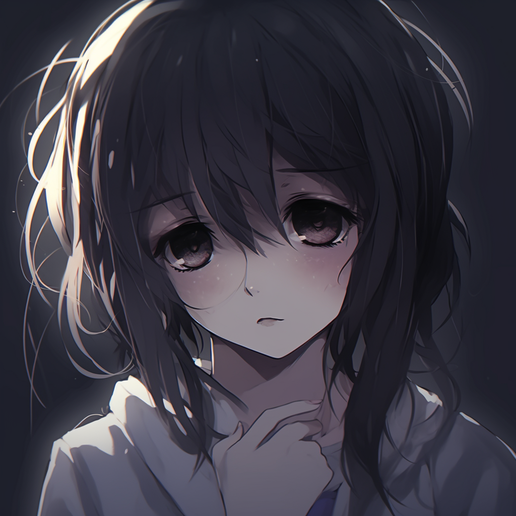 Sorrowful Anime Girl - adorable sad anime pfp - Image Chest - Free