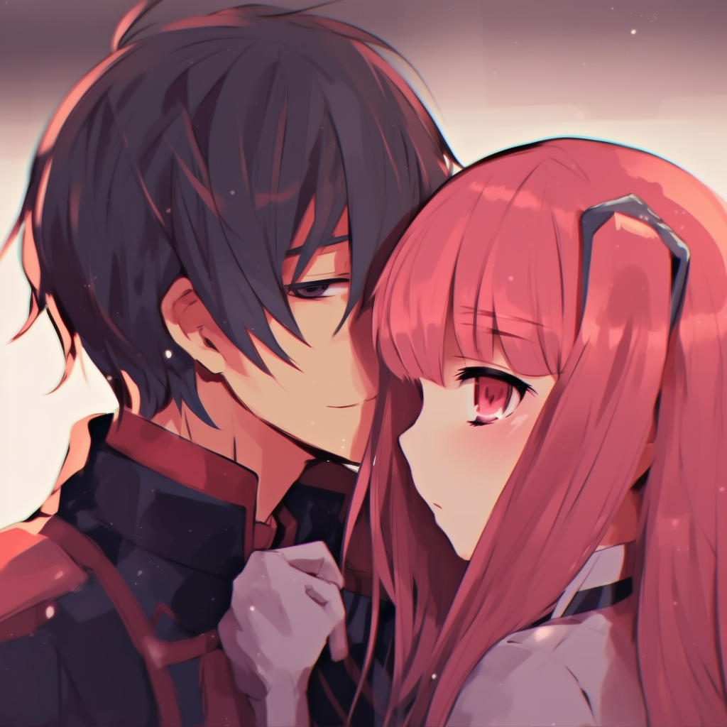 Image For Post | Hiro lighting a candle with Zero Two beside him, soft lighting and intricate details in the background. anime matching pfp couple ideas - [Anime Matching Pfp Couple](https://hero.page/pfp/anime-matching-pfp-couple)