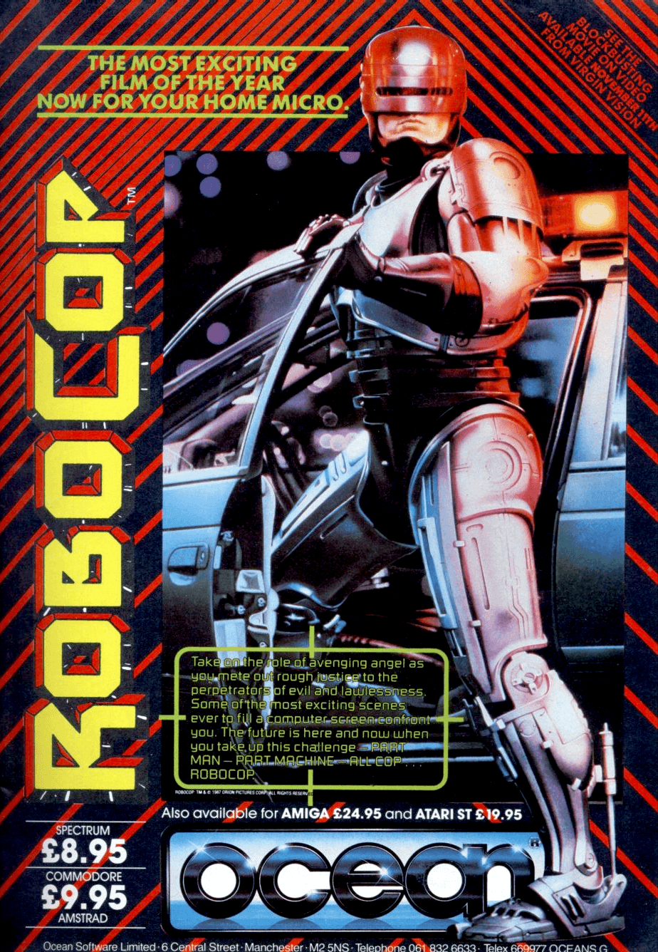 Image For Post | Based on the 1987 movie of the same name, RoboCop allows the player to control RoboCop. The majority of the game is a side scroller. RoboCop can punch unarmed citizens and shoot armed citizens. He can move left, right and duck but can not jump. Different weapons can be picked up from enemies, and power-ups to restore health and/or energy. Following levels, RoboCop will have to match a criminal's face to the proper mugshot and engage in a first-person shooting bonus round.

Amiga and Atari ST versions are faithful to the original level design of the Arcade game, but they also add first-person rescue hostage scenarios, and a mini-game where the player needs to match the suspects' faces.