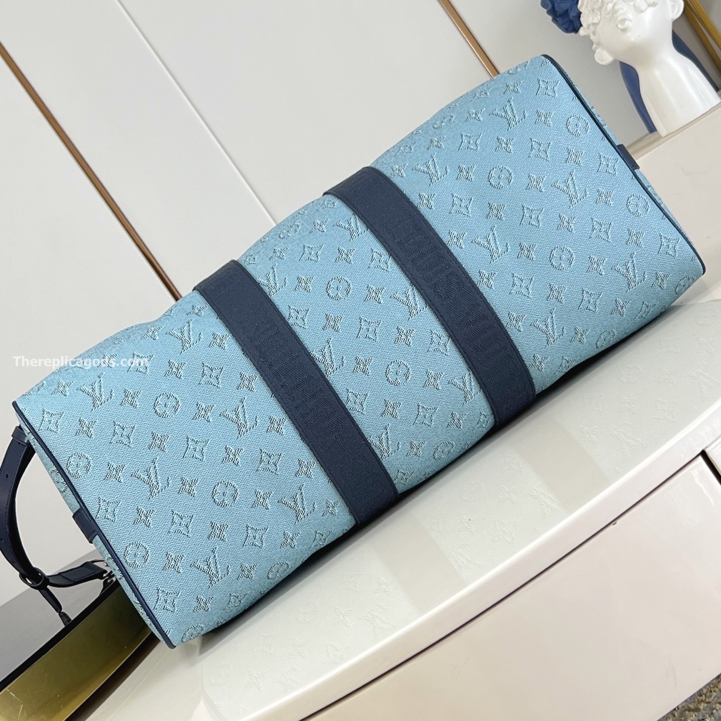KEEPALL BANDOULI?RE 50 BAG BLUE MONOGRAM CANVAS M14837