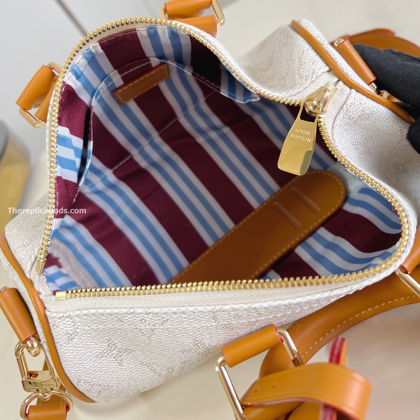 KEEPALL BANDOULIERE 25 BROWN MONOGRAM HERITAGE CANVAS M15076
