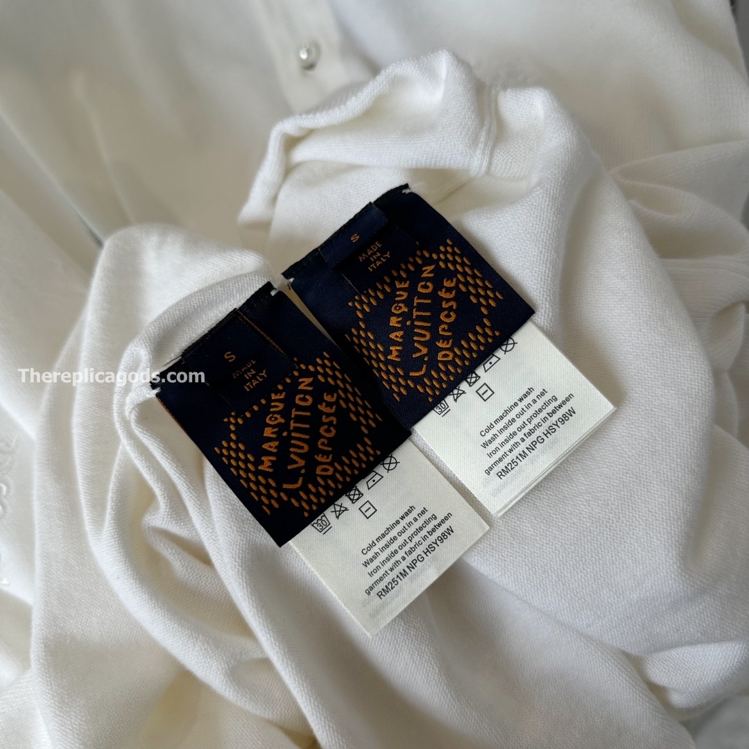 EMBROIDERED SHORT-SLEEVED COTTON BLEND POLO SHIRT IN WHITE - TP607