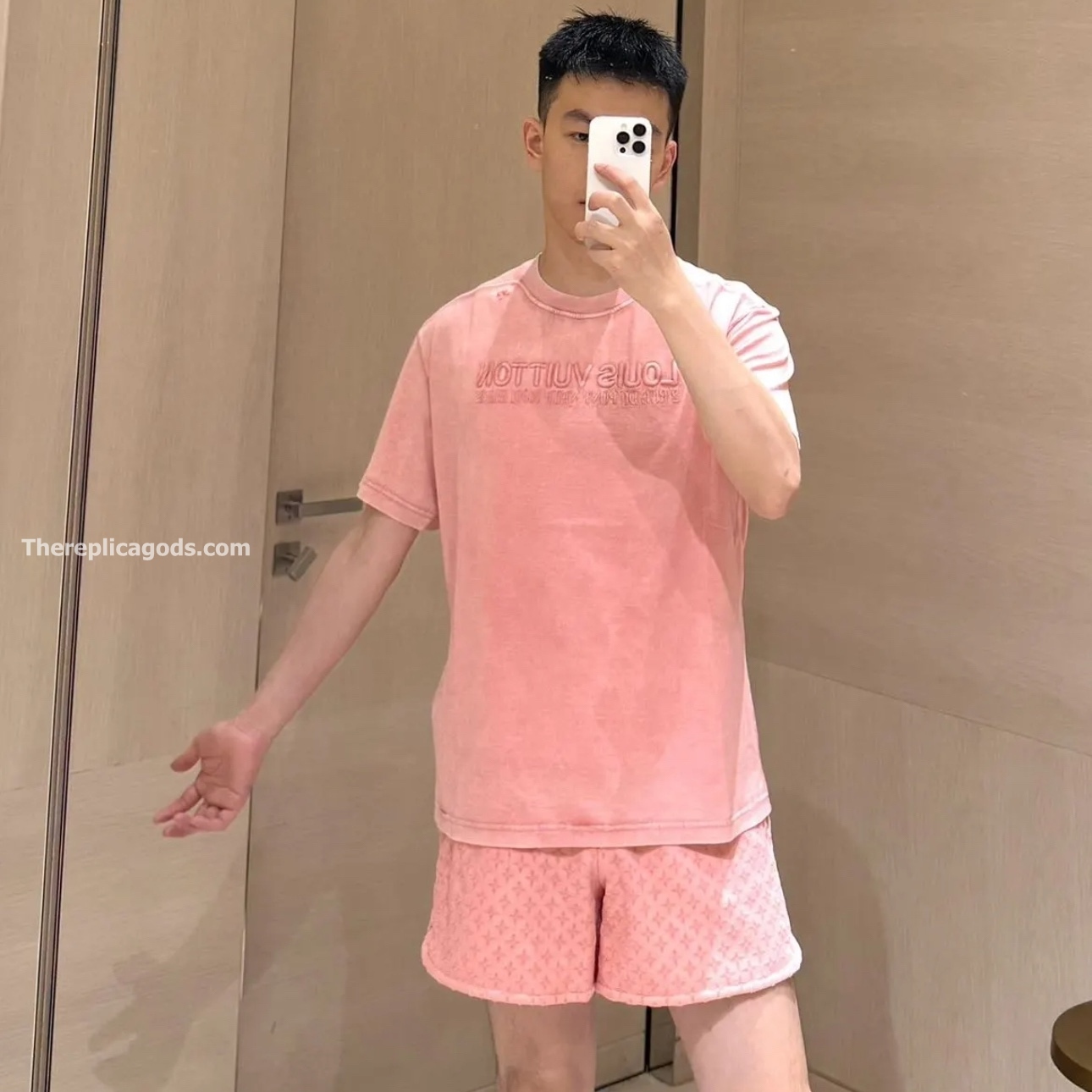 WASHED RIBBED T-SHIRT IN PINK - TP631