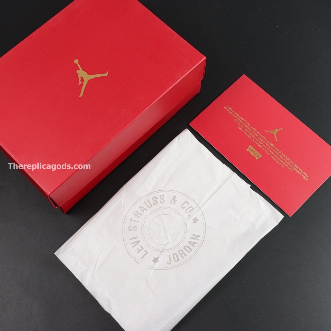 JORDAN 4 RETRO X LEVI'S BLACK DENIM SNEAKERS