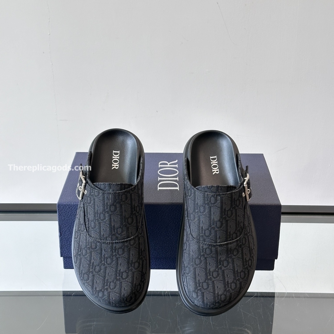 AQUA MULES BLACK OBLIQUE JACQUARD - CDS25