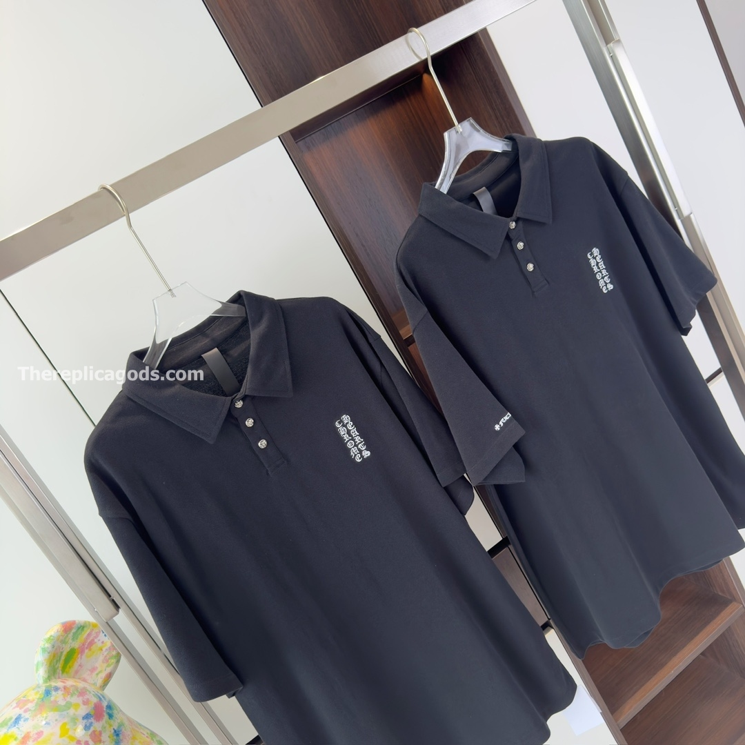 WAFFLE EMBROIDERED SCRIPT T-SHIRT IN BLACK - TP653