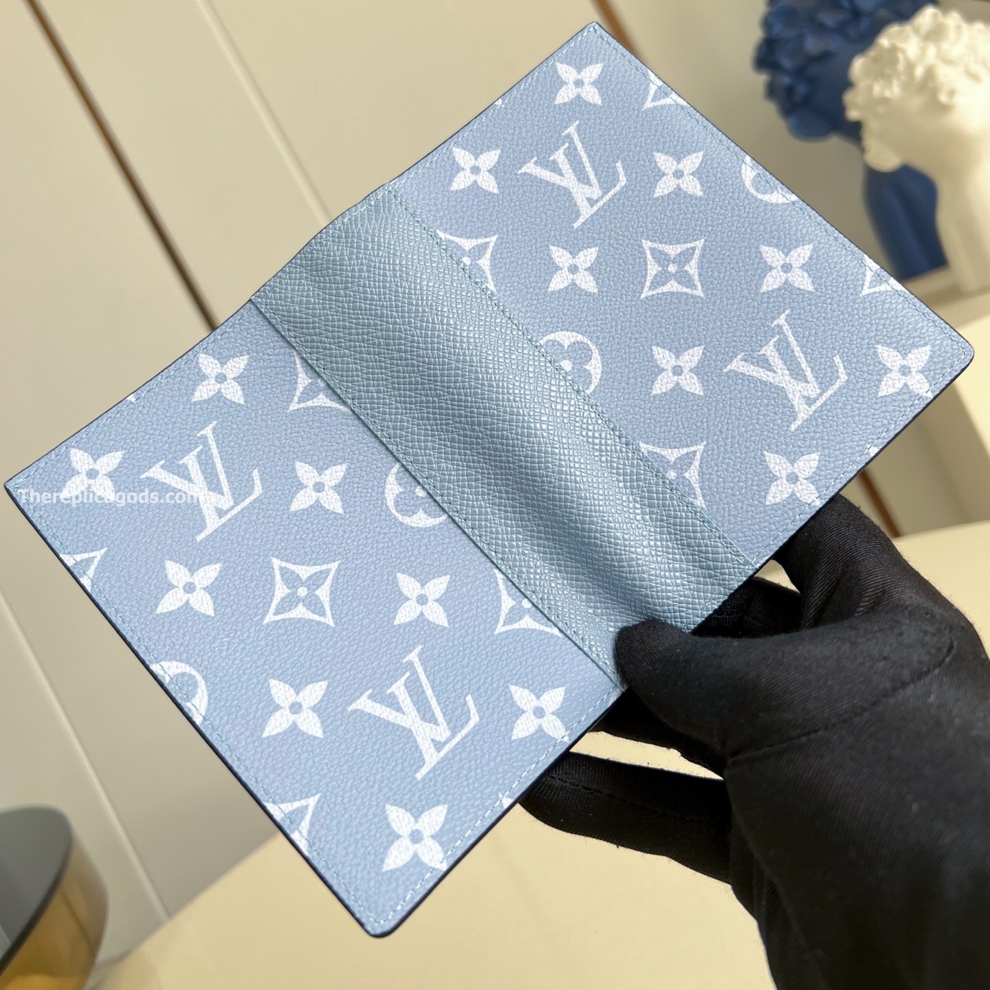 PASSPORT COVER LEMON BLUE MONOGRAM CANVAS M14358