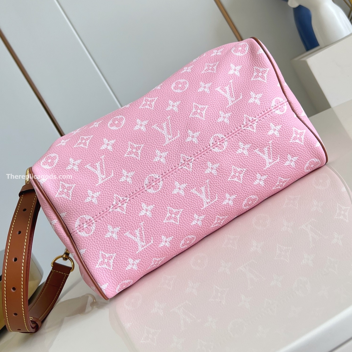 LV SPEEDY P9 BANDOULIERE 30 CANDY PINK CALF LEATHER M13914