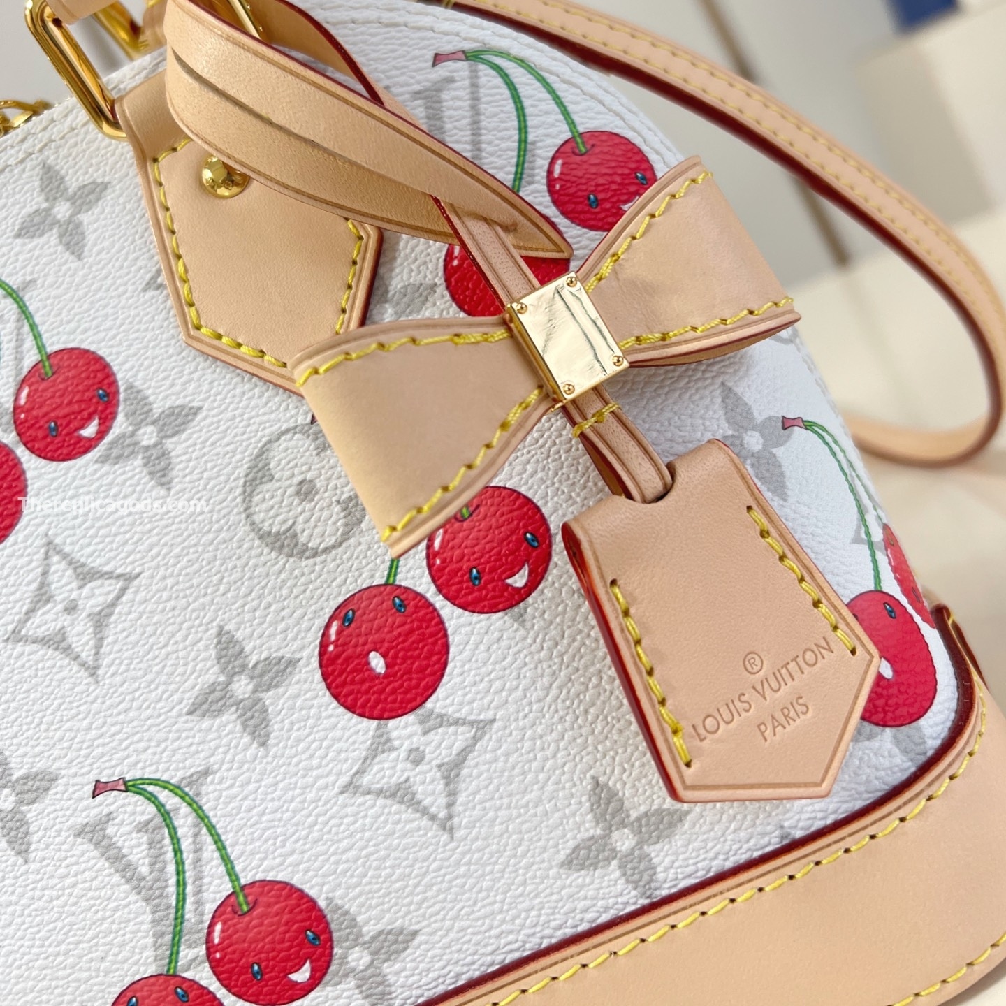 x TM ALMA BB BAG MONOGRAM CHERRY CANVAS M14234