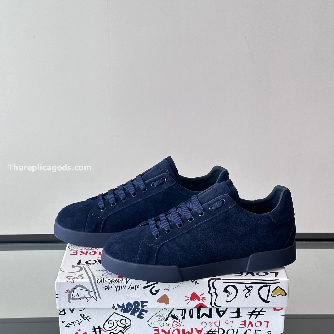 PORTOFINO LEATHER SNEAKERS IN BLUE - GD243