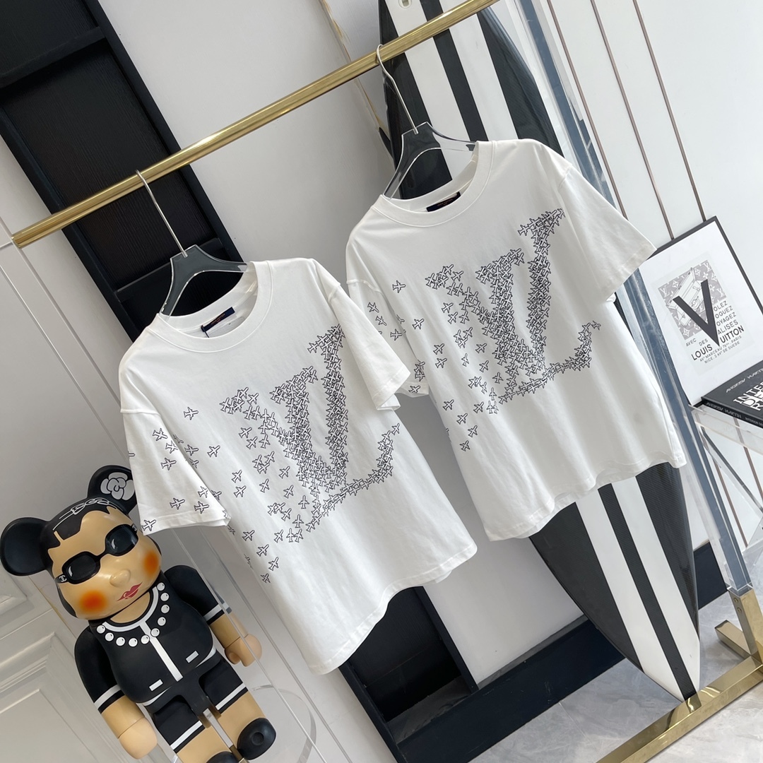 AIRPLANE PRINTED T-SHIRT IN WHITE - TP583