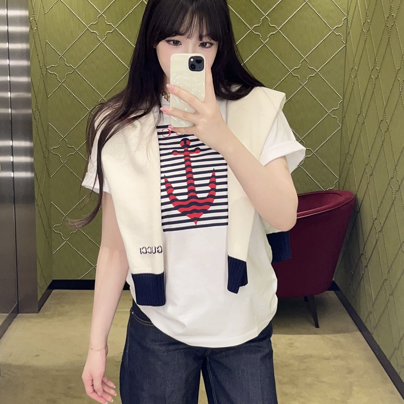 PRINTED COTTON JERSEY T-SHIRT IN WHITE - TP578