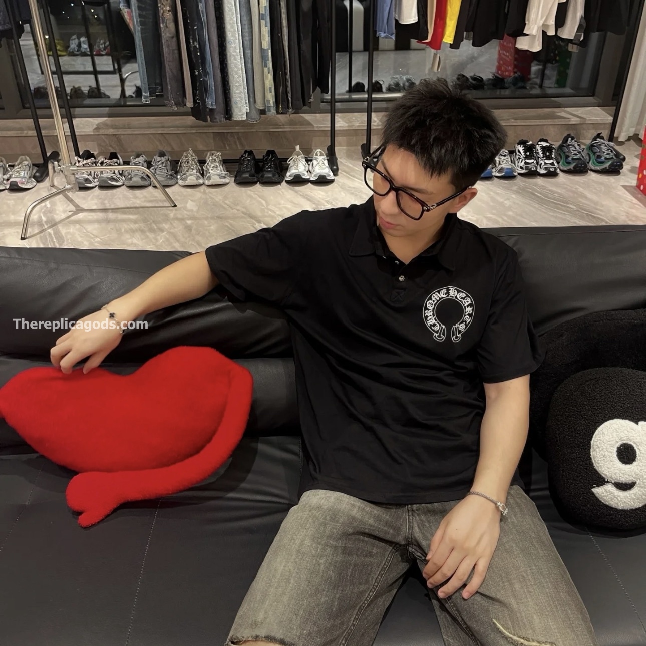 HORSESHOE LOGO POLO IN BLACK - TP570