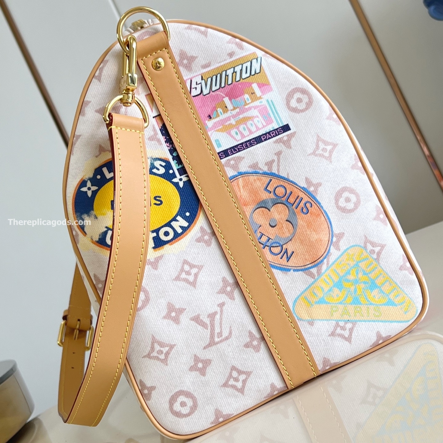 KEEPALL BANDOULIERE 45 MONOGRAM DUNE CANVAS M14736