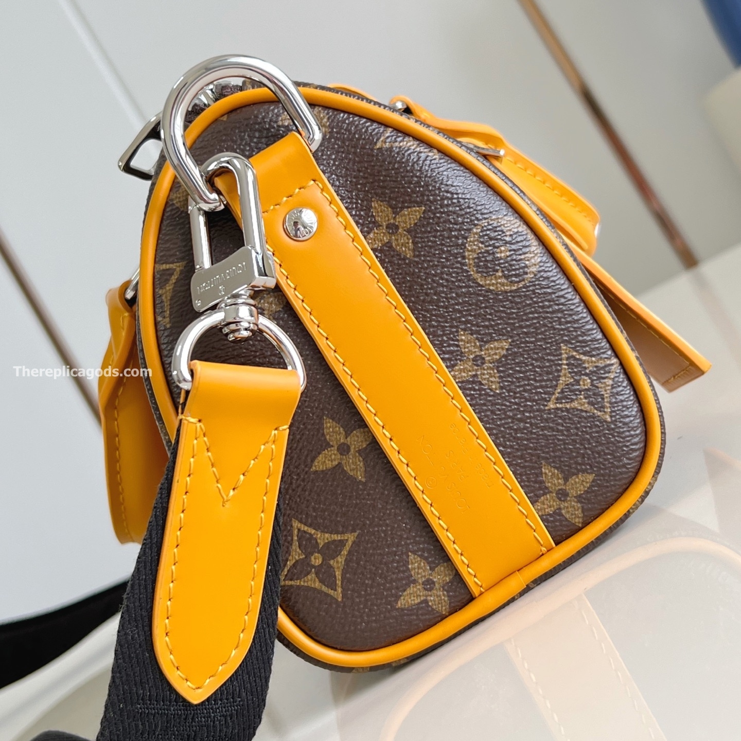 KEEPALL BANDOULIERE 25 BAG SAFRAN YELLOW MONOGRAM MACASSAR M12733