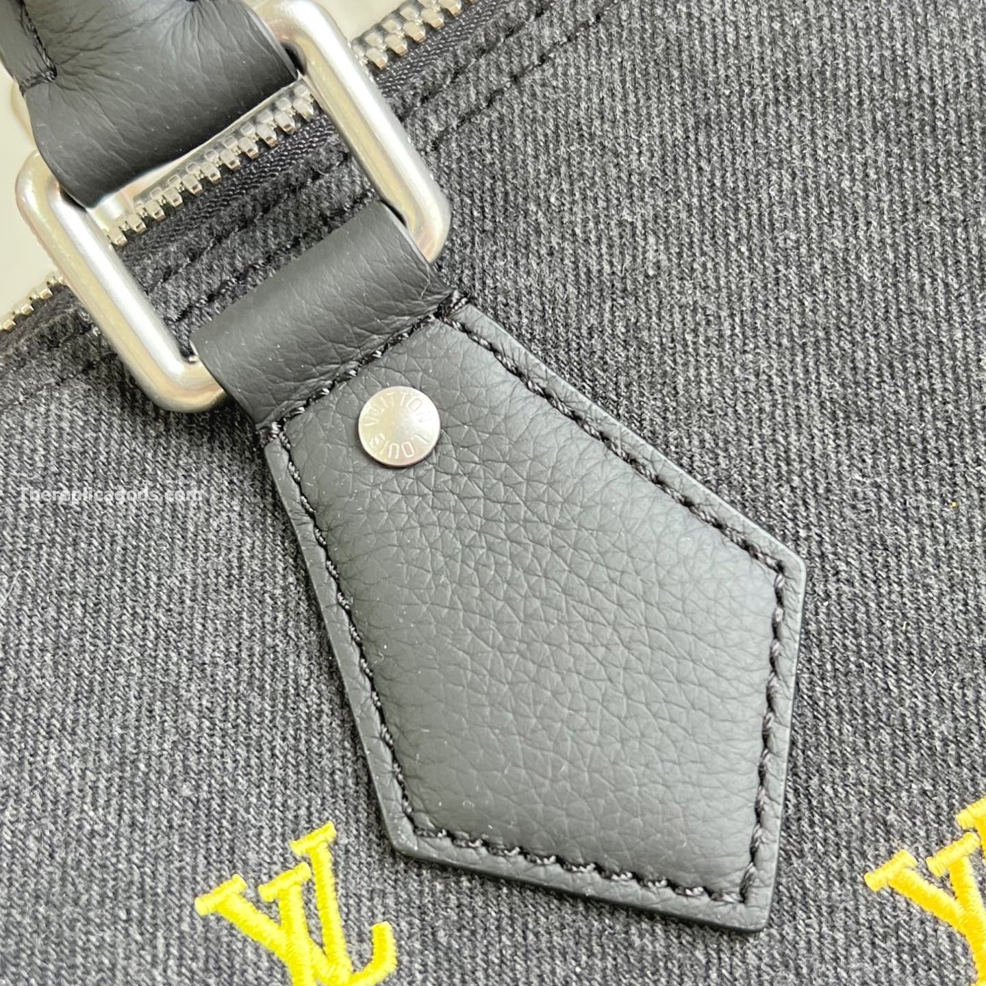 SPEEDY 40 BANDOULIERE GRADIENT ORANGE LV BLASON DENIM M14136