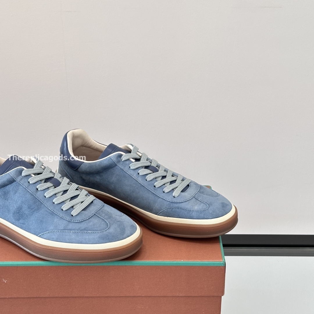TENNIS WALK SNEAKERS SUEDE CALF SPLIT BLACK FIGS - LR73