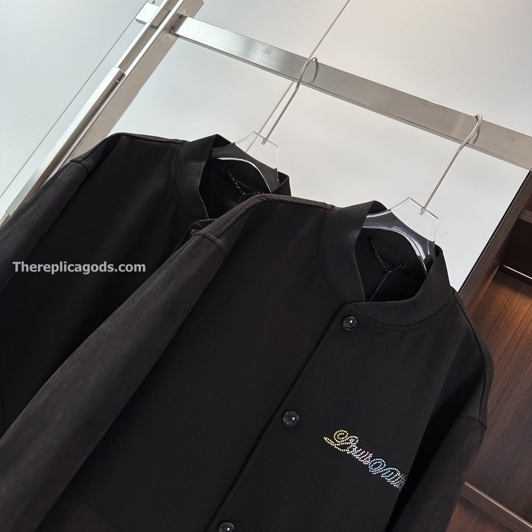 LEATHER MIX VARSITY BLOUSON IN BLACK - JK900