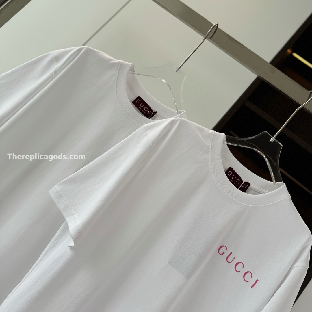 PRINTED COTTON JERSEY T-SHIRT IN WHITE - TP611