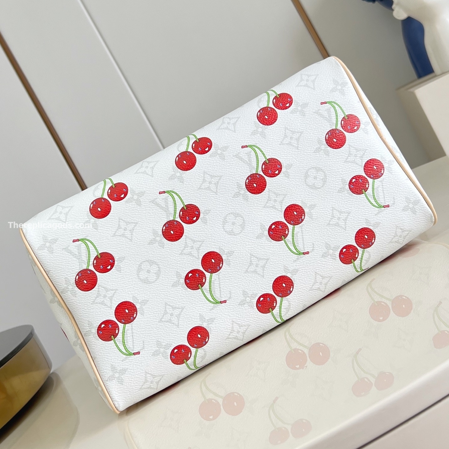 x TAKASHI MURAKAMI SPEEDY SOFT BANDOULIERE 30 WHITE MONOGRAM CANVAS M14238