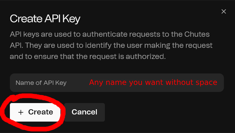 Create API Key Modal