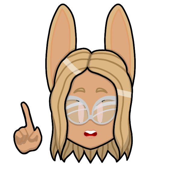 Chibi Blake with a finger up going 'Um AcTuAlLy'