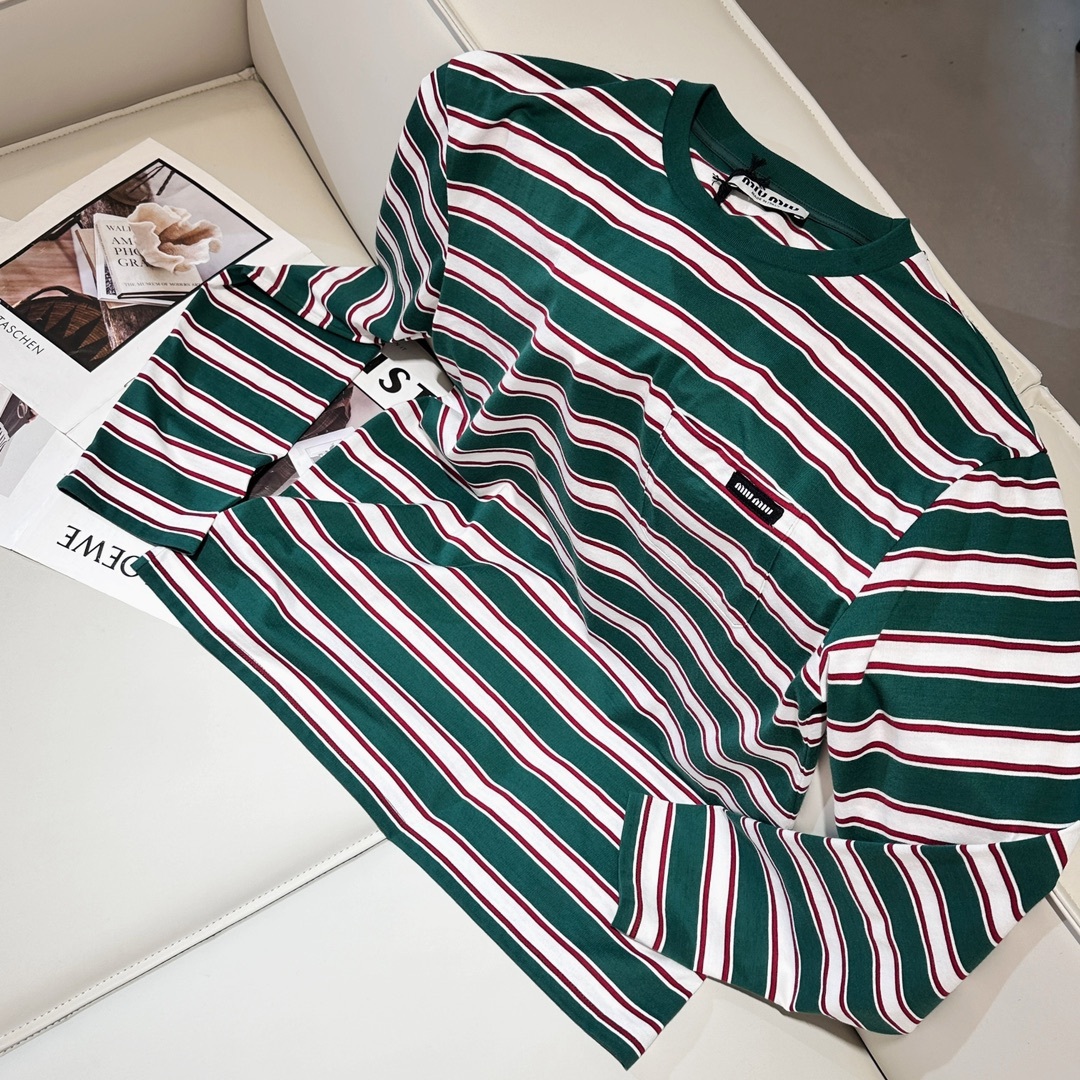 LONG-SLEEVED COTTON JERSEY T-SHIRT IN GREEN - SK592