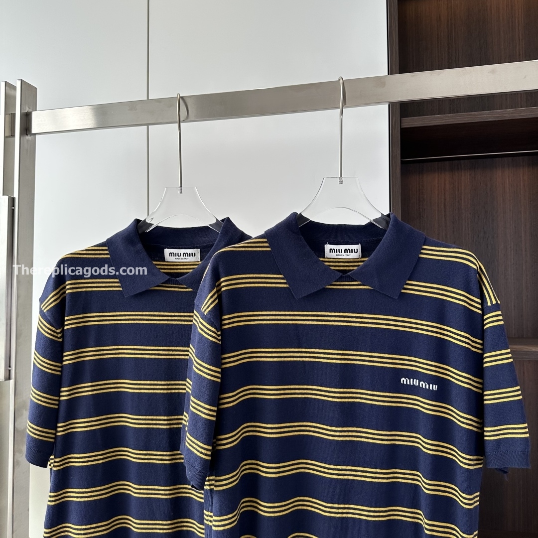 CASHMERE SILK STRIPED POLO SHIRT - TP565