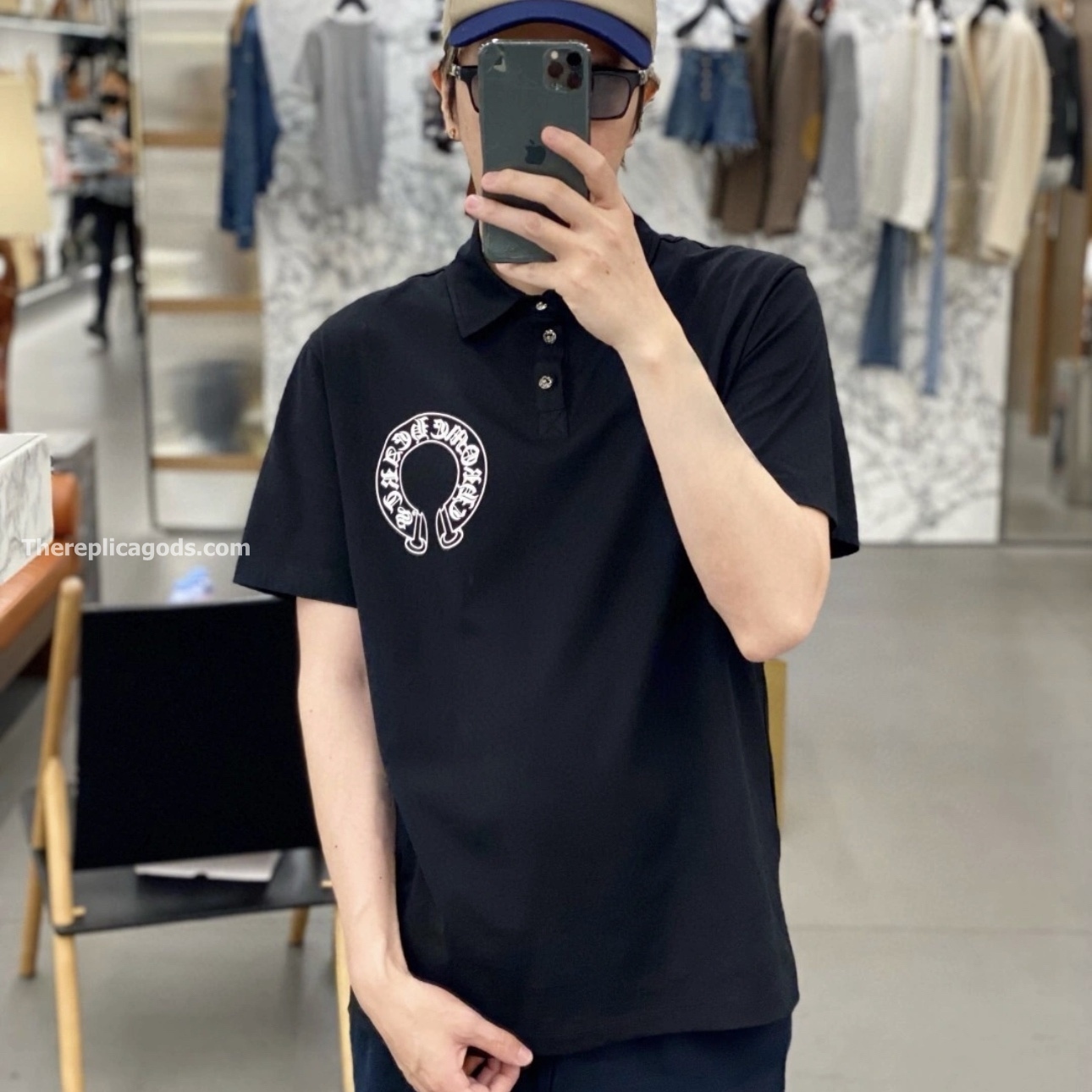 HORSESHOE LOGO POLO IN BLACK - TP570