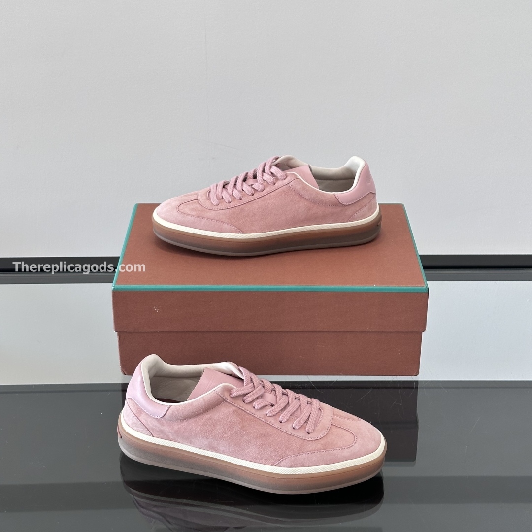 TENNIS WALK SNEAKERS SUEDE CALF SPLIT FLOWERING CHERRY - LR70
