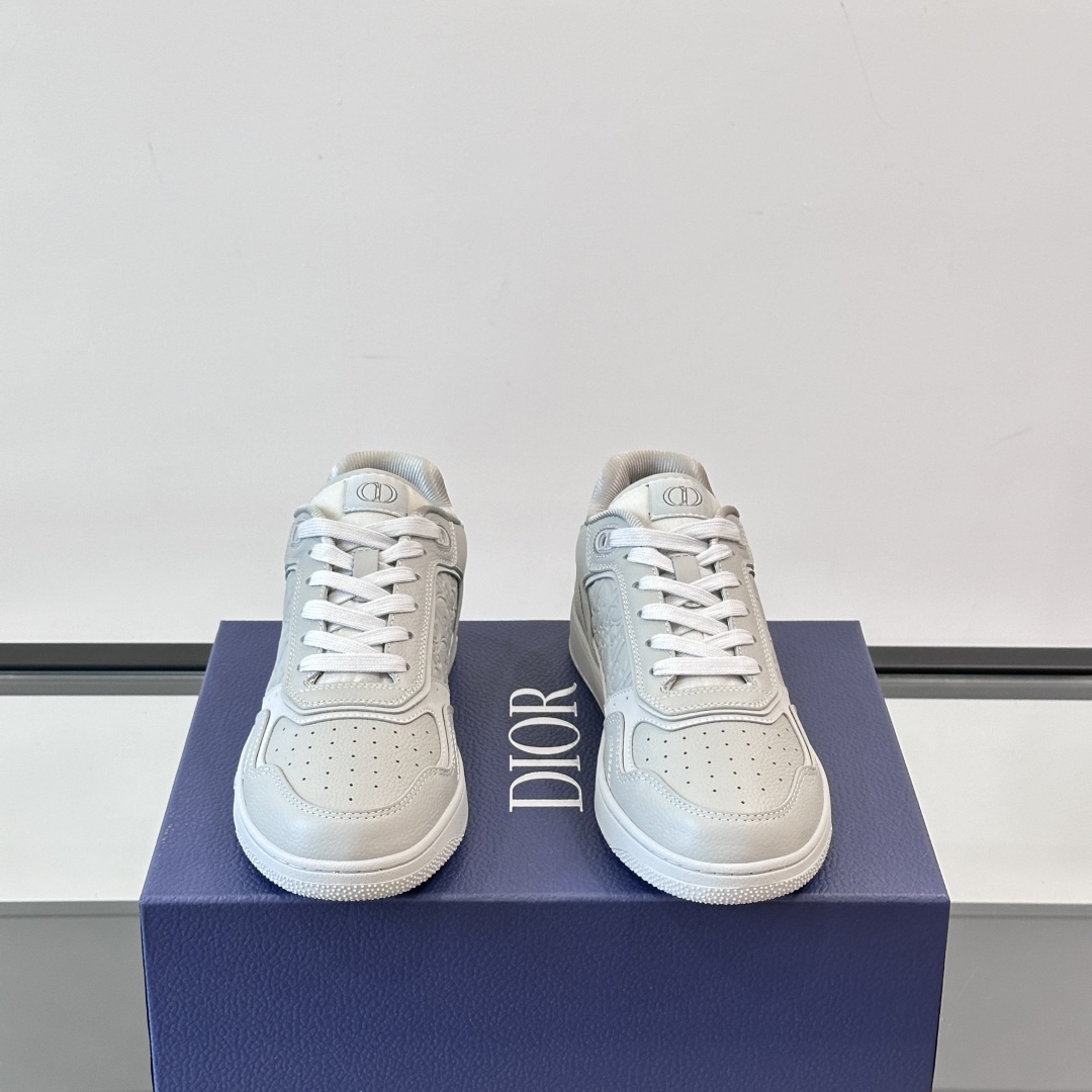 B27 UPTOWN LOW-TOP SNEAKERS GRAY GRAINED CALFSKIN AND GRAY GRAVITY LEATHER - CD410
