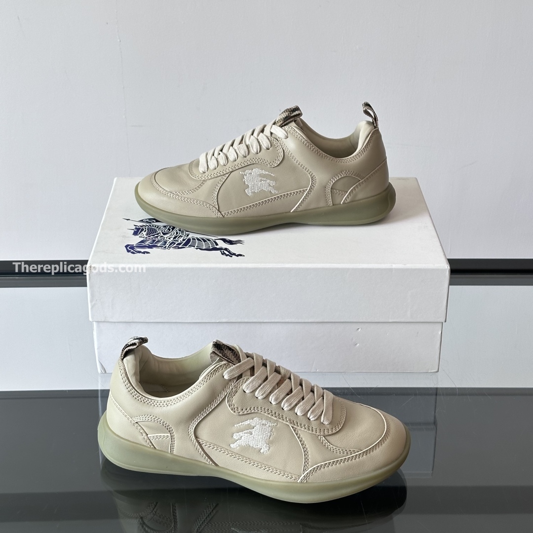LEATHER MATRIX SNEAKERS IN BEIGE - BBR134