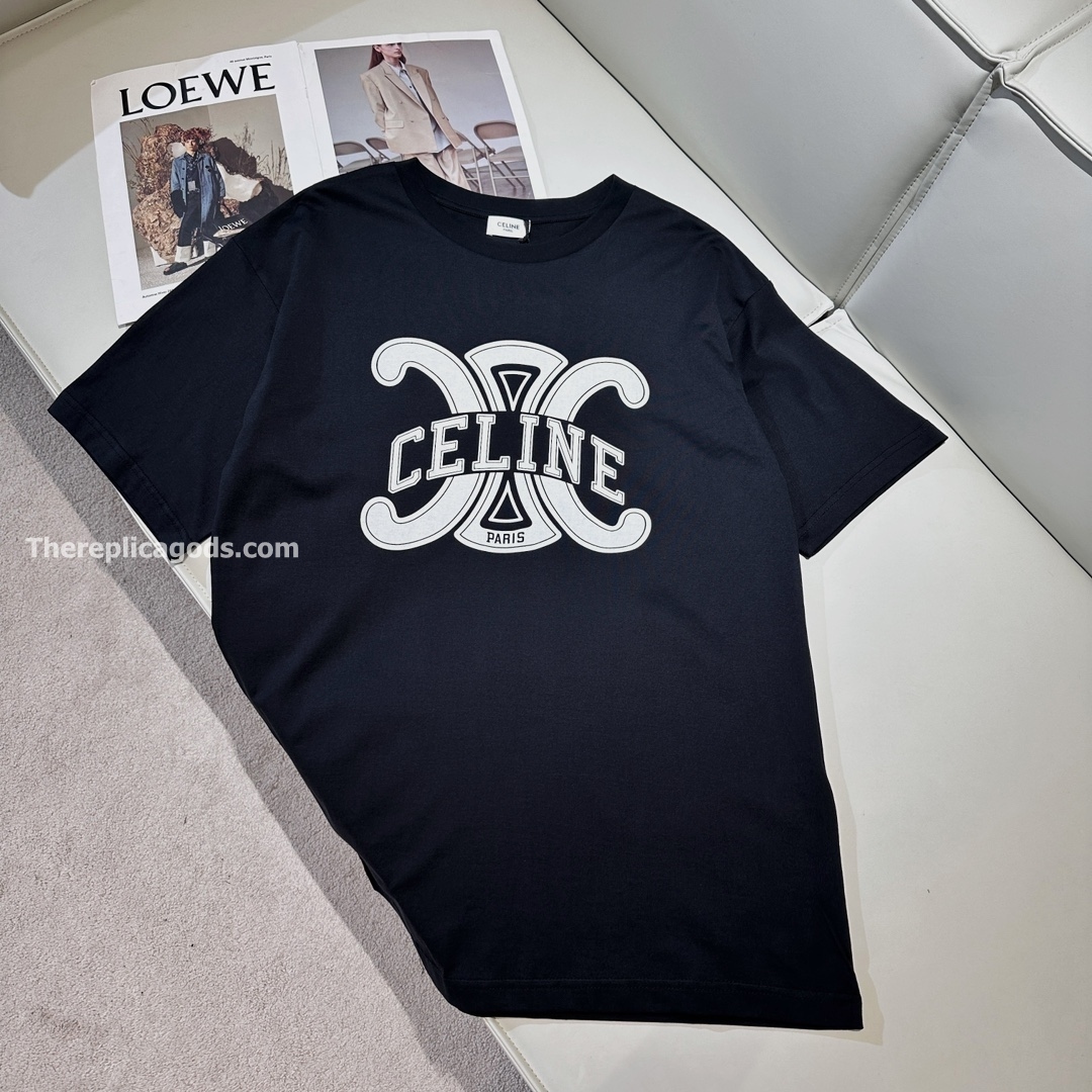 LOOSE T-SHIRT IN BLACK COTTON JERSEY - TP632