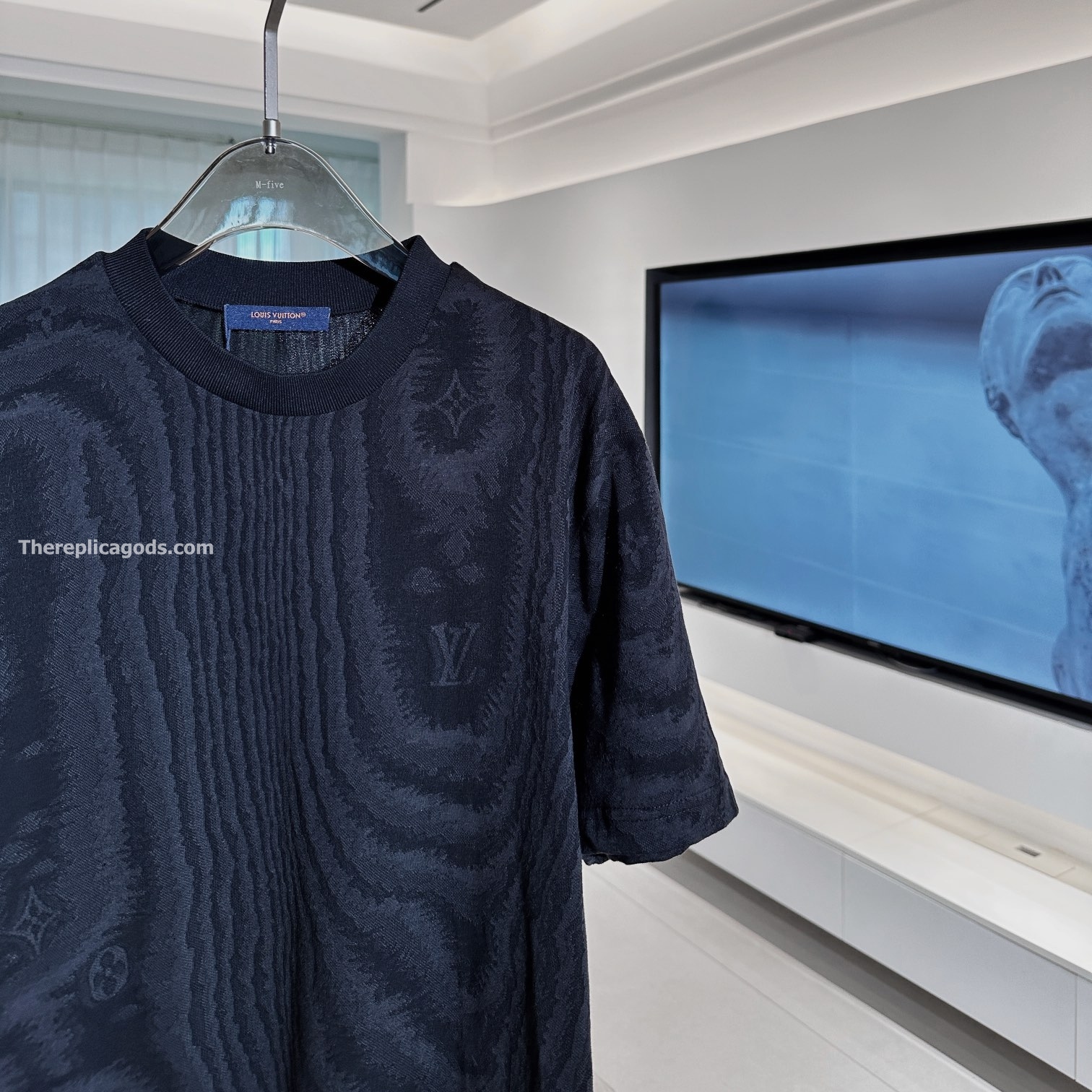 JERSEY JACQUARD T-SHIRT IN BLACK - TP661