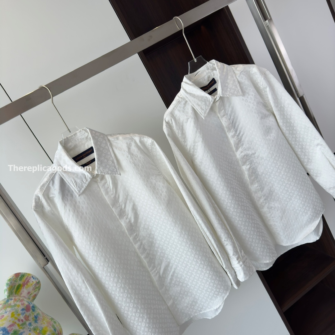 MINI MONOGRAM SILK EVENING SHIRT IN WHITE - TP666