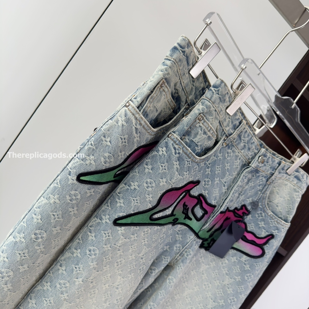 GRAFFITI PRINTED DENIM BAGGY PANTS - TP650
