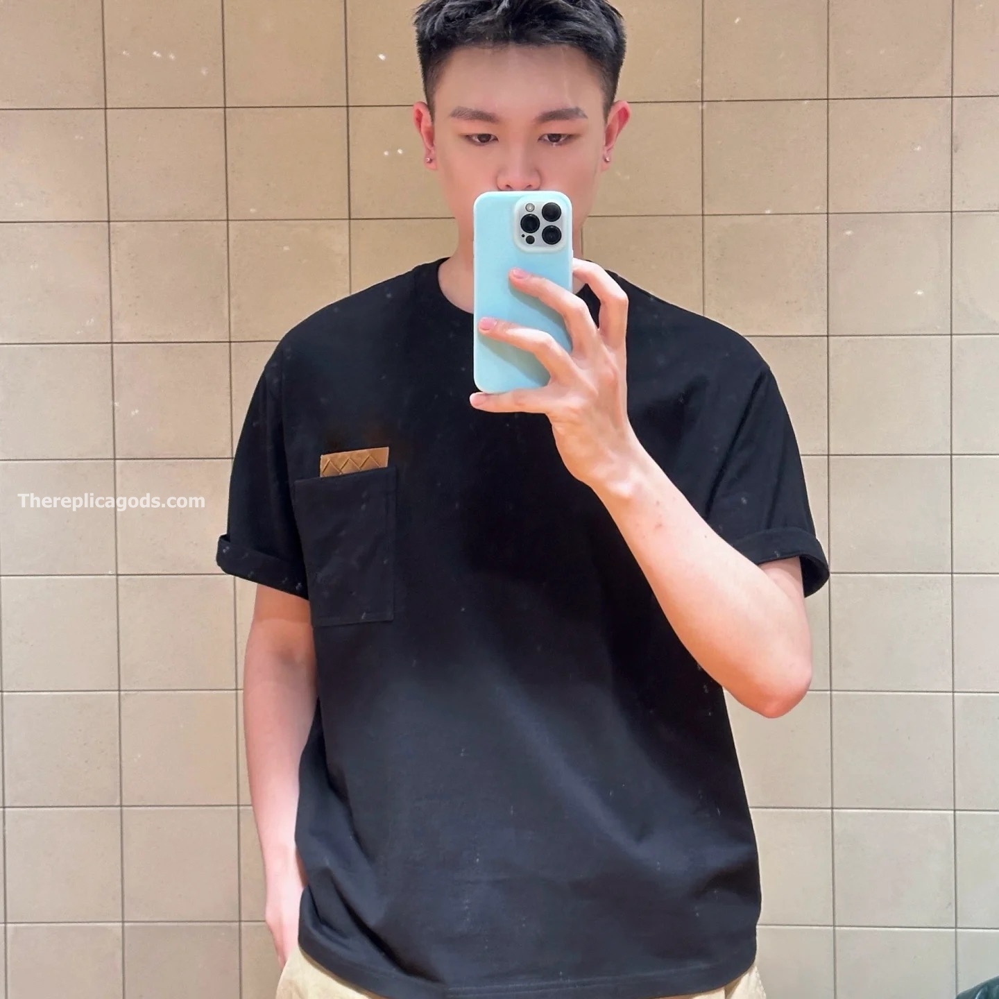 NEW PIMA COTTON JERSEY T-SHIRT IN BLACK - TP656