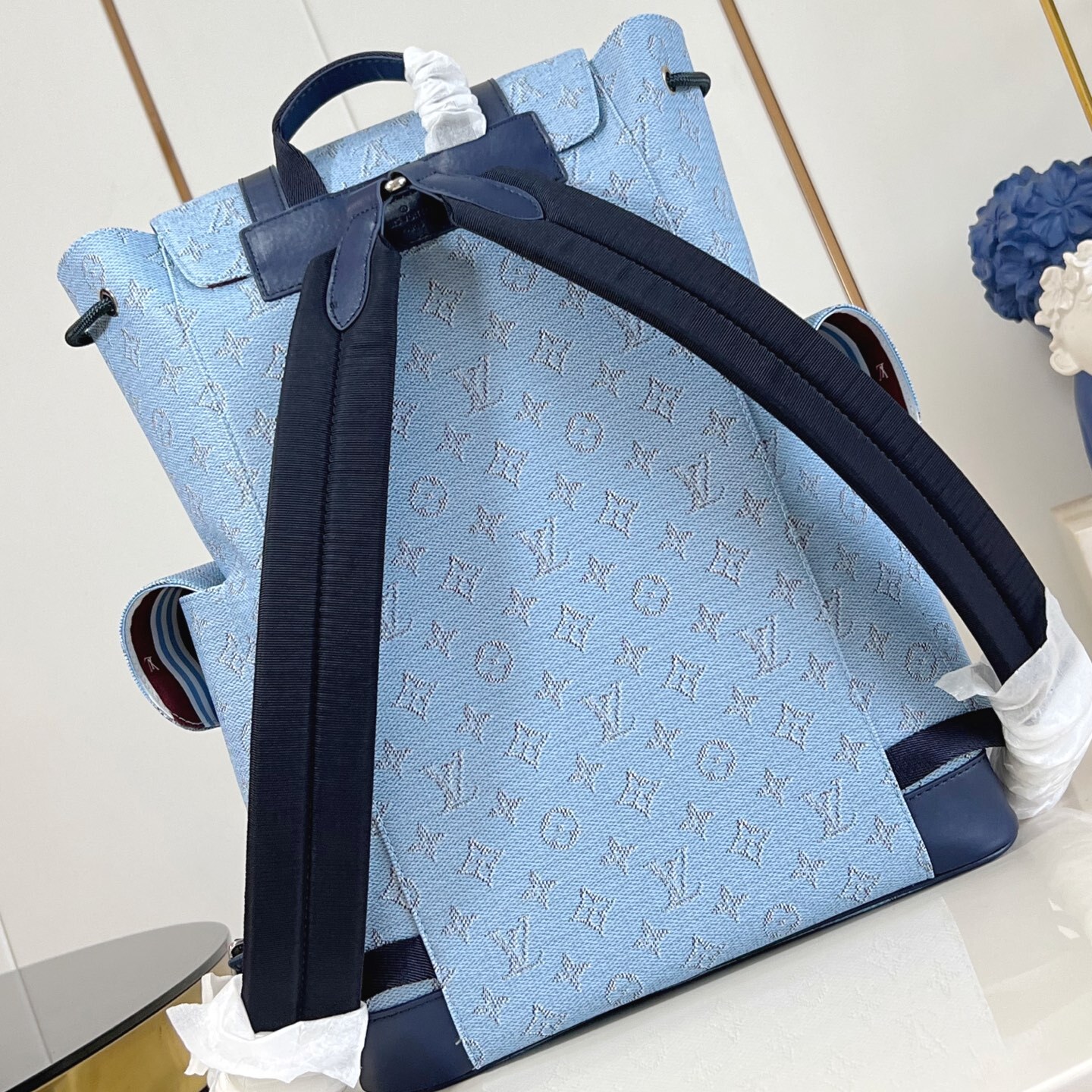 CHRISTOPHER MM BACKPACK BLUE MONOGRAM HERITAGE CANVAS M14676