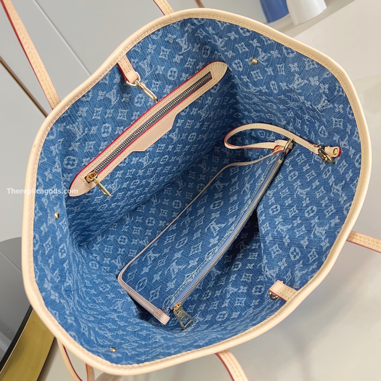 NEVERFULL MM TOTE BAG IN DENIM BLUE M13192