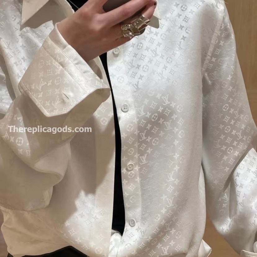 MINI MONOGRAM SILK EVENING SHIRT IN WHITE - TP666