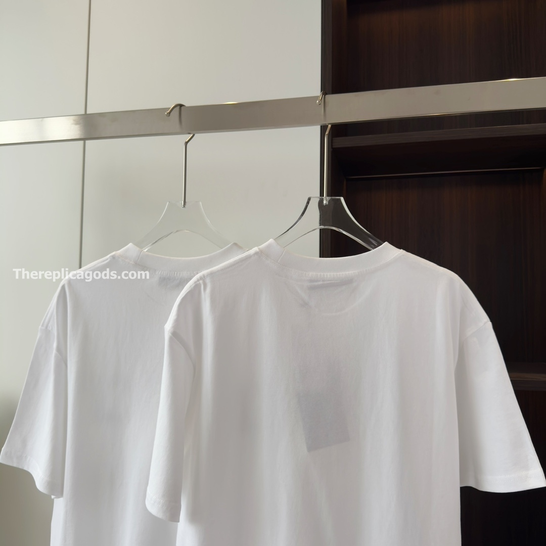 EMBROIDERED COTTON JERSEY T-SHIRT IN WHITE - TP615