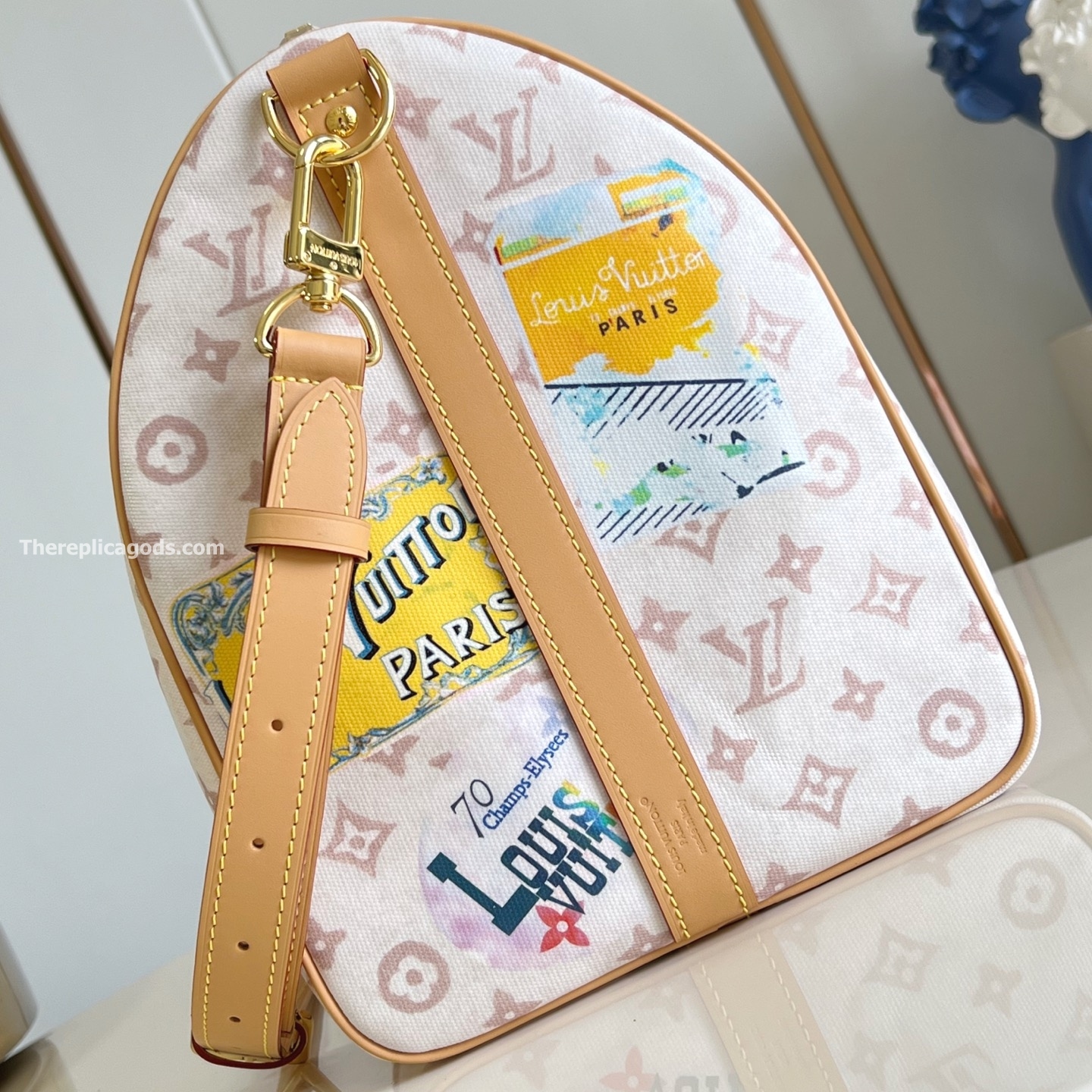 KEEPALL BANDOULIERE 45 MONOGRAM DUNE CANVAS M14736