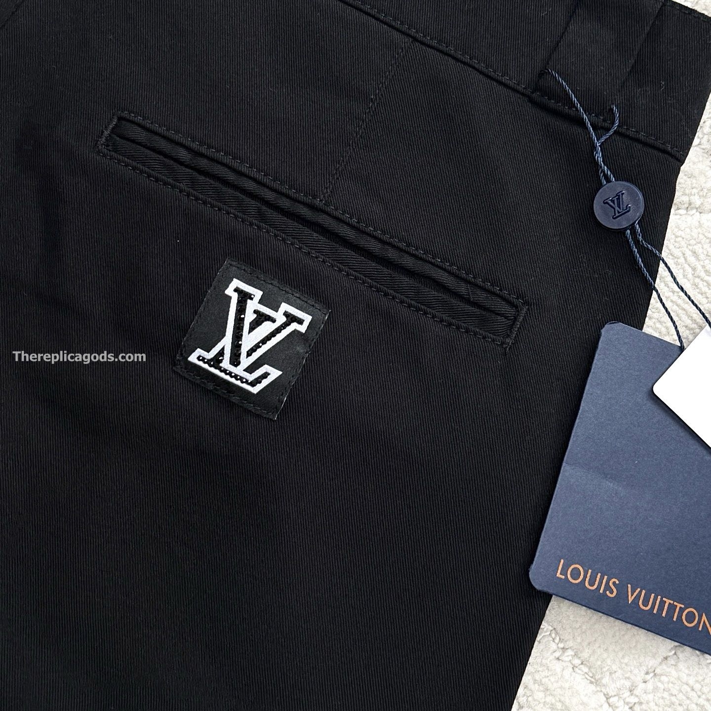 FLARED PREPPY CHINO PANTS IN BLACK - TP567