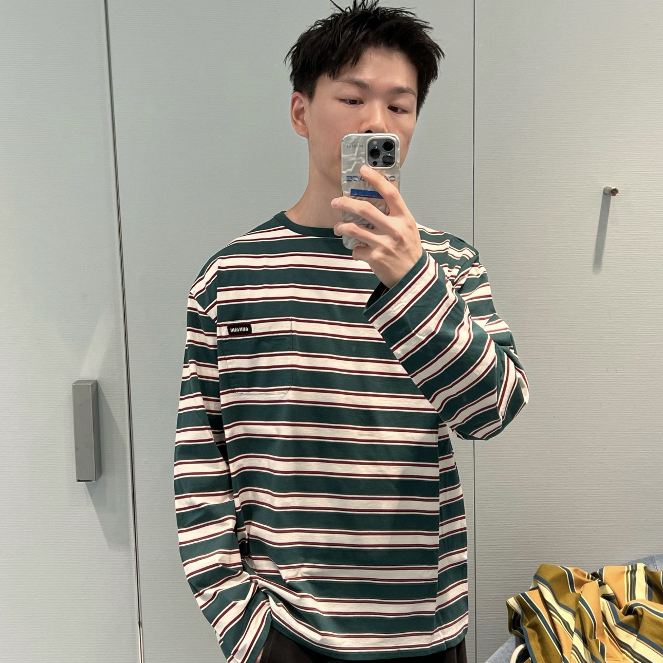 LONG-SLEEVED COTTON JERSEY T-SHIRT IN GREEN - SK592