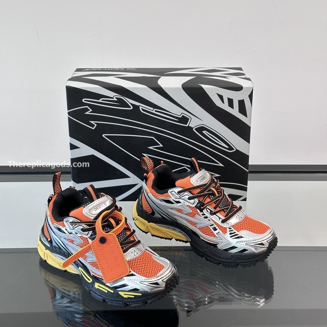 BE RIGHT BACK SNEAKERS IN GREY AND ORANGE - OW64
